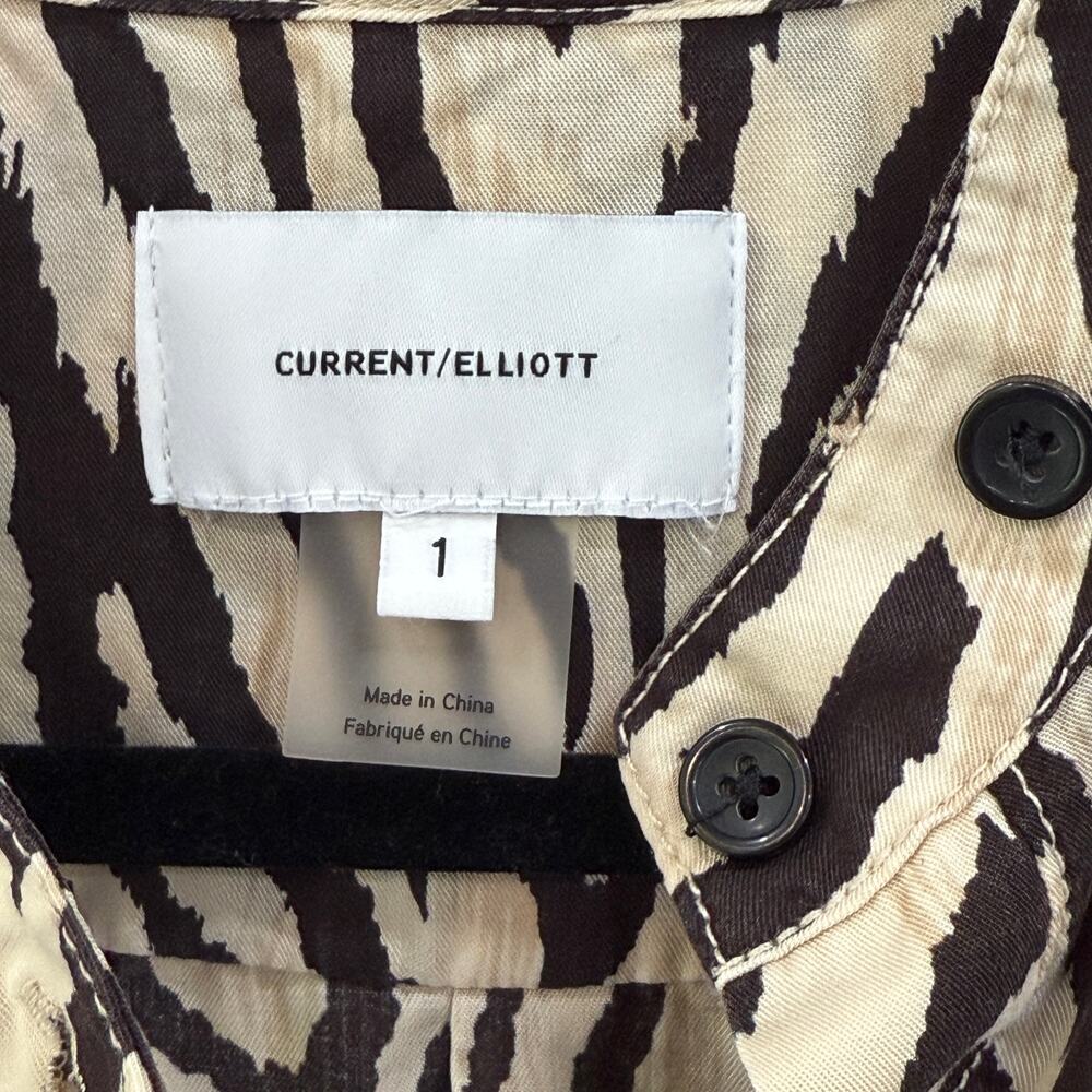 CURRENT/ELLIOTT The B50 Top in Natural Zebra Print Size 1 S/M Tan Brown Blouse - Picture 7 of 11